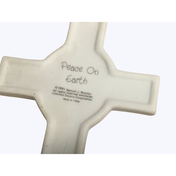 Precious Moments 1991 Cross Ornament Peace On Earth Porcelain Made In China - Picture 4 of 4